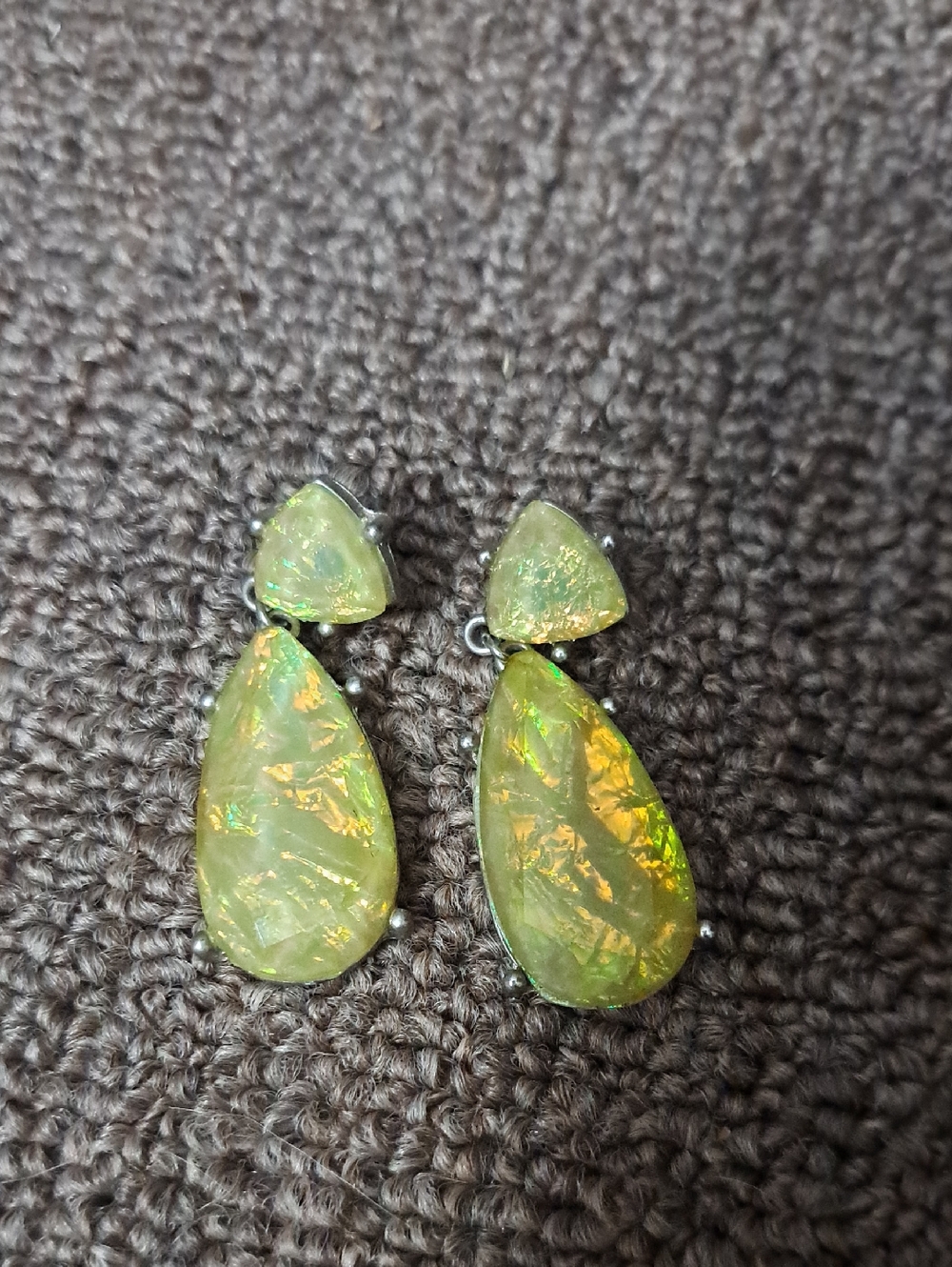 Yellow Opal Teardrop Danglers!